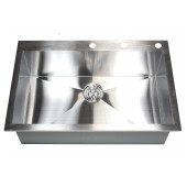 36" Stainless Steel Top Mount Kitchen Sink - Single Bowl