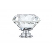 1-3/8-inch Clear K9 Crystal Diamond Shape Cabinet Knobs