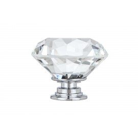 1-3/8-inch Clear K9 Crystal Diamond Shape Cabinet Knobs