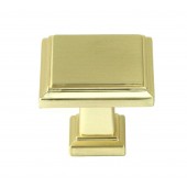 ROMA Series Solid Square 1-1/4 In. Brushed Champagne Gold Finish Cabinet Knob