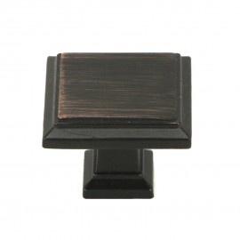 ROMA Series Solid Square 1-1/4 In. Oil Rubbed Bronze Finish Cabinet Knob