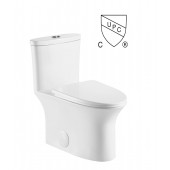 Kingsman Contemporary Durable Comfort Modern Design Toilet Bowl & Tank, One Piece Dual Flush 1.2/1.6 GPF With Soft Closing Toilet Seat, Elongated Toilet MJ128 - Pure White