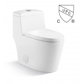 Kingsman Contemporary Durable Comfort Modern Design Toilet Bowl & Tank, One Piece Dual Flush 1.2/1.6 GPF With Soft Closing Toilet Seat, Elongated Toilet MJ80