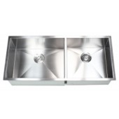 42" Stainless Steel Undermount Double Bowl Kitchen Sink
