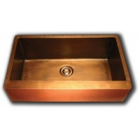 Brushed Coffee Finish Copper Flat Front Apron Kitchen Sink