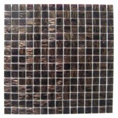 New Dark Brown W/ Gold Streak Glass Tile / Glass Mosaic