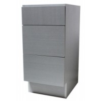 12 Inch European Style 3 Drawer Vanity Silver Grey Cotton Pattern