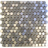 Brushed Stainless Steel Finish Round Mosaic Tile