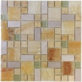 Honey Onyx Color Marble Mix Crystal Glass Mosaic Tile