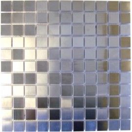 Brushed Stainless Steel Finish Square Shape Mosaic Tile