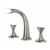 Twist Style Brushed Nickel 3 Hole Lavatory Widespread Faucet